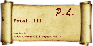 Patai Lili névjegykártya